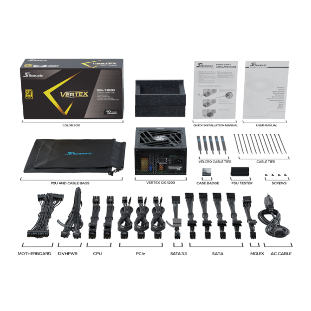 Seasonic Vertex GX-850 850W 80 Plus Gold ATX3.0 Full Modular Power Supply